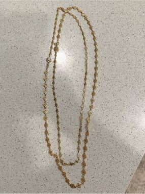 Stella & Dot Gold Filigree Station Layering Necklace